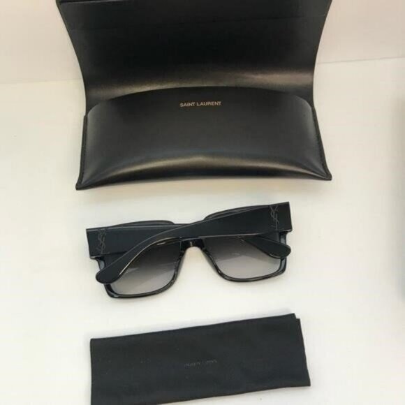 New  - 💯 Authentic Saint Laurent Black Grey Sunglasses SLM9 - Picture 11 of 13